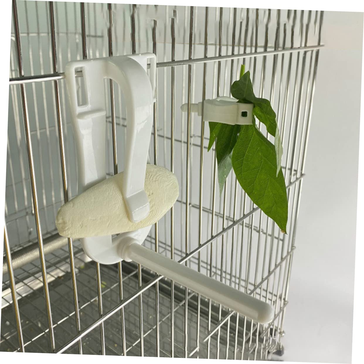 minkissy 12 Piezas Clip de Hueso de Sepia Soporte de Comida para pájaros Clip Fijo Jaula de pájaros de Comida para Tazas de Plato de alimentación de Accesorios de Jaula de