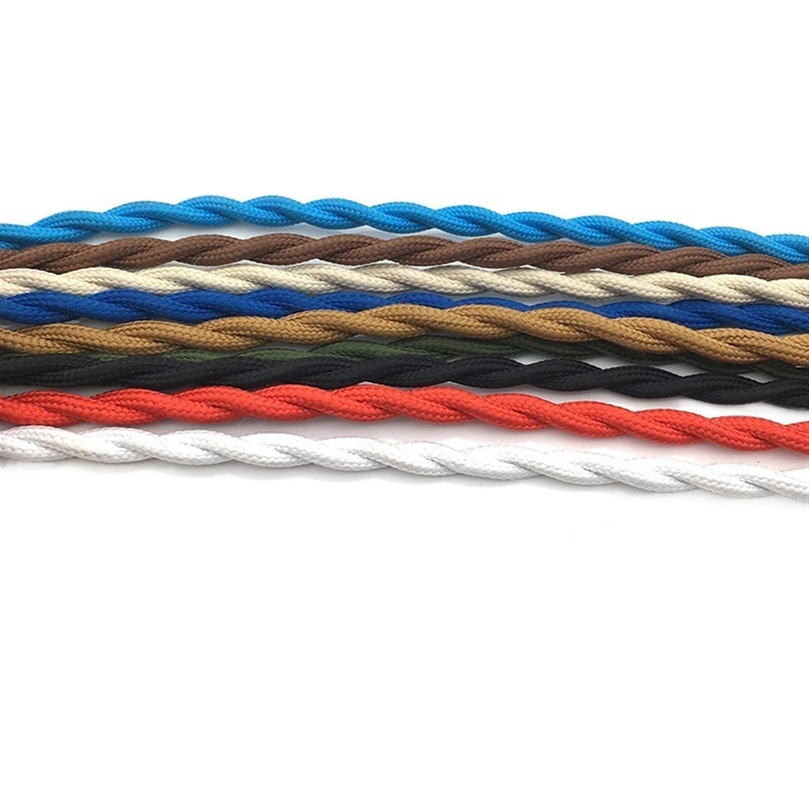 Outdoor Extension Style Twisted Electrical Wire Decorative Style Textile Lamp Cord Solar sheathed(Gold,10Meter 18 AWG)