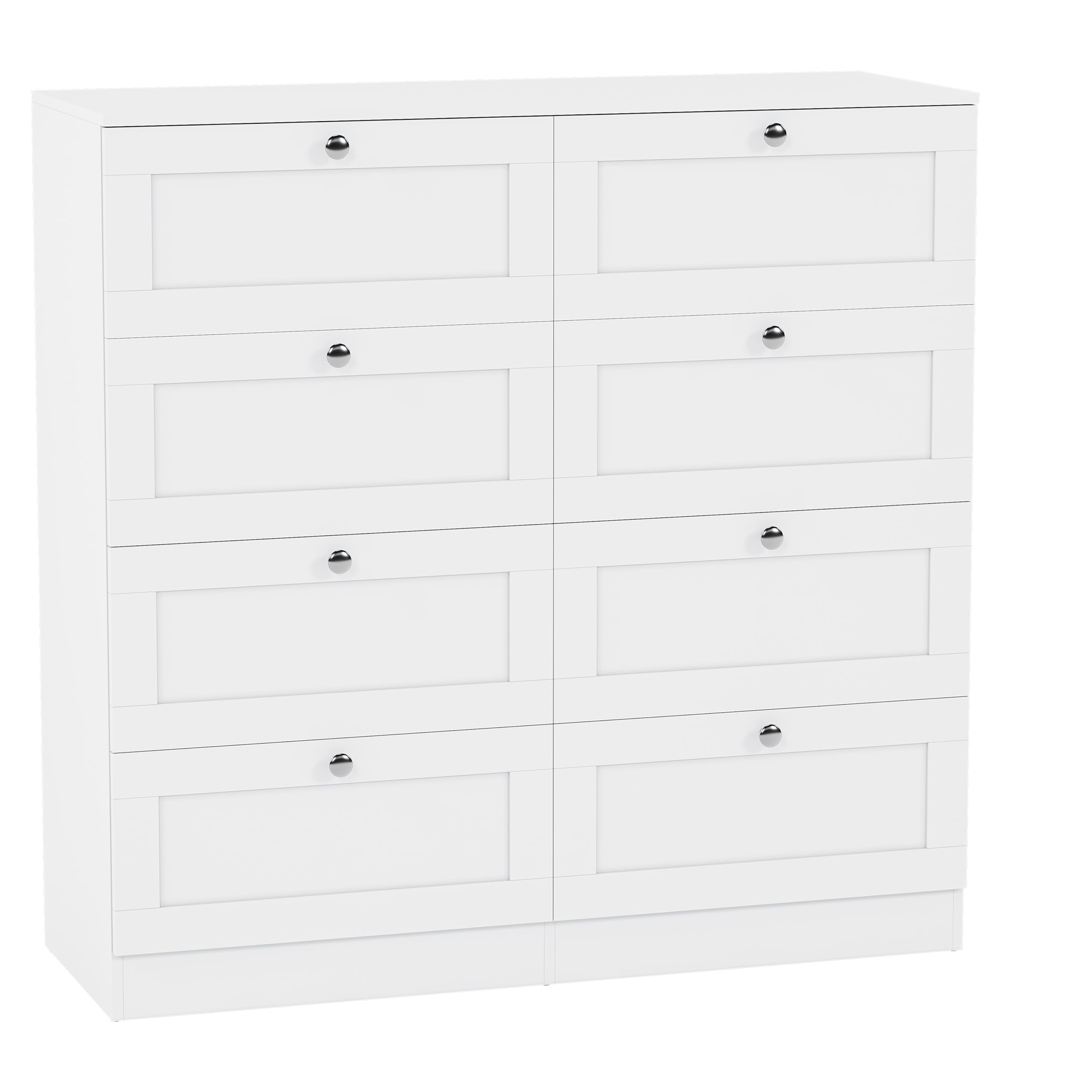 Vida Designs Altino 8 Drawer Chest of Drawers | White | H 99 x W 100 x D 36 cm | Wide Bedroom Storage Unit | Easy Assembly | Clothes Storage Cabinet | Modern Shaker Style Hallway or Guest Room — view 8