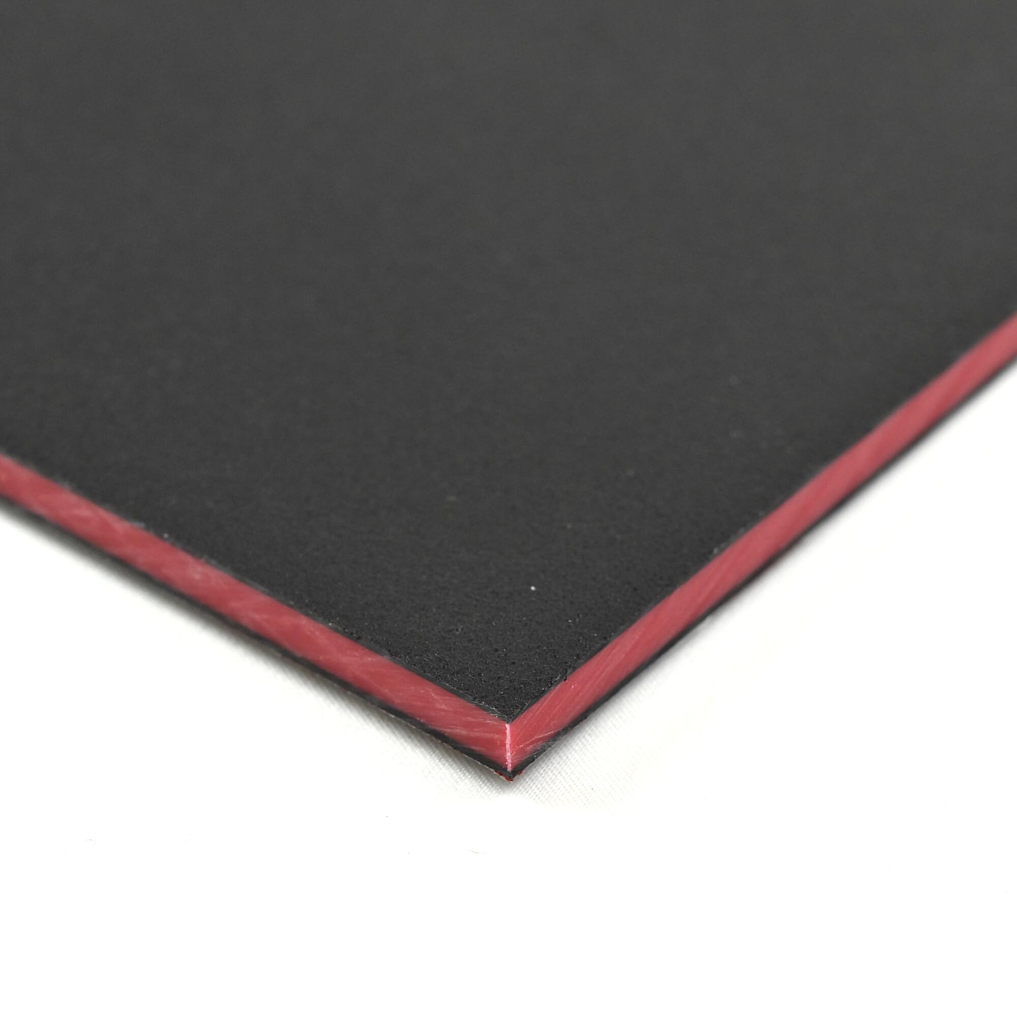 King ColorCore Plastic Sheet 1/4" x 12" x 24" Black-Red-Black Color Core, HDPE Board, High Density Polyethylene Panel