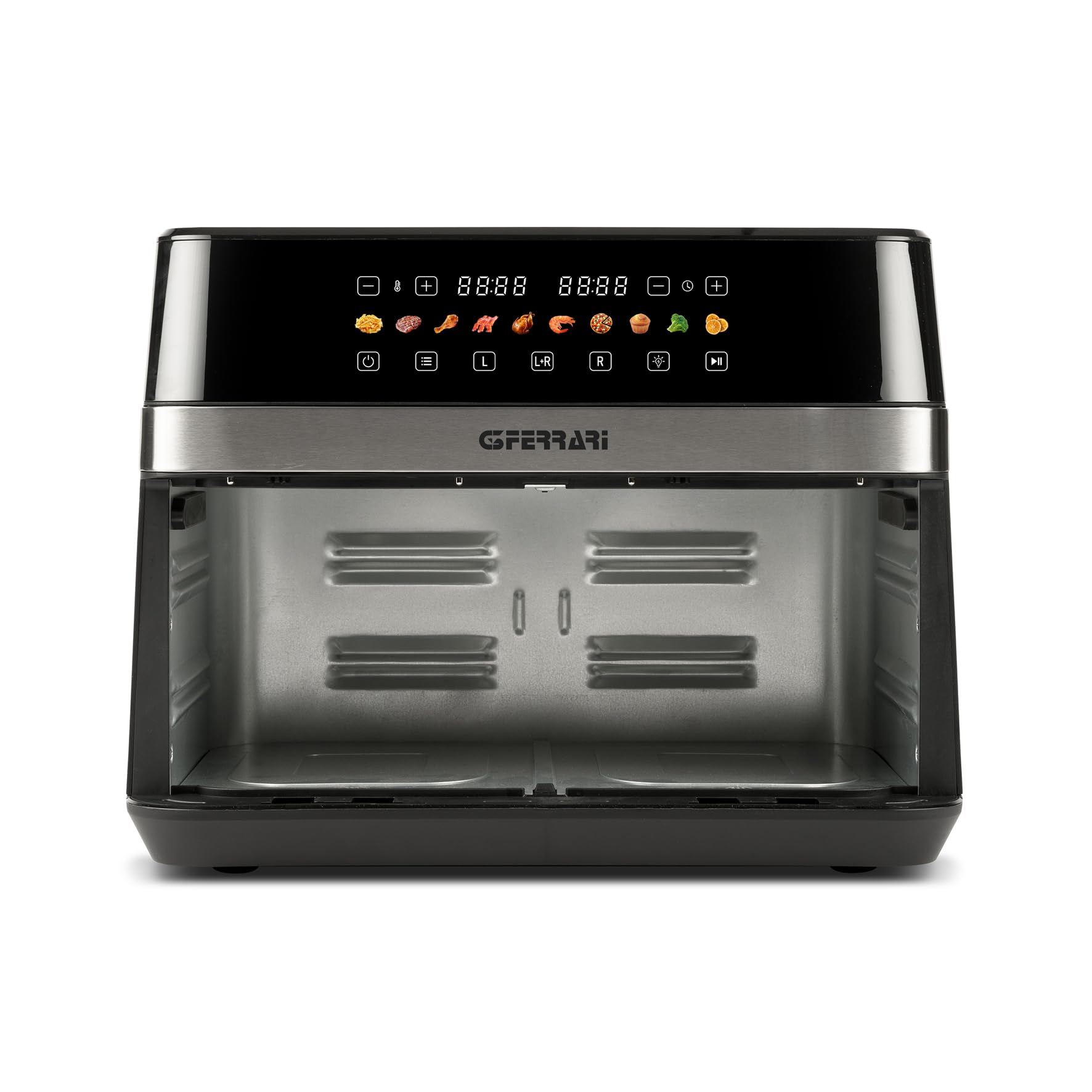 G3 Ferrari G10223 Friggitrice ad Aria, "Friggisano 6+6", 2200 W, 12 Lt, 10 Programmi, Display a Colori, Funzione Essiccatore, Luce Interna, Contenitore e Vassoio Antiaderenti, Ricettario Incluso