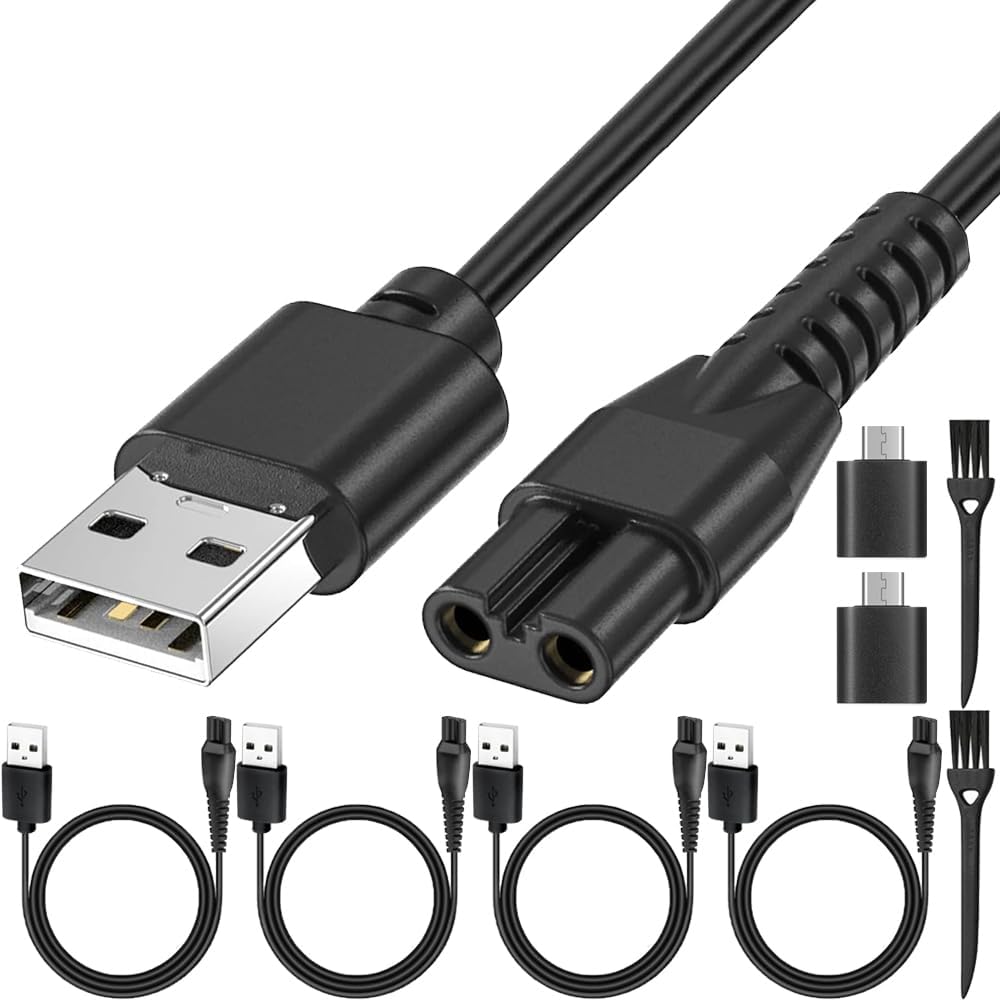 USB Charger Cable for MANSCAPED Lawn Mower, Lawn Mower 3.0/2.0 Electric Trimmer Shaver Razor Replacement Chaging Cable for Manscaping Groin Hair Trimmer (4 Pack)