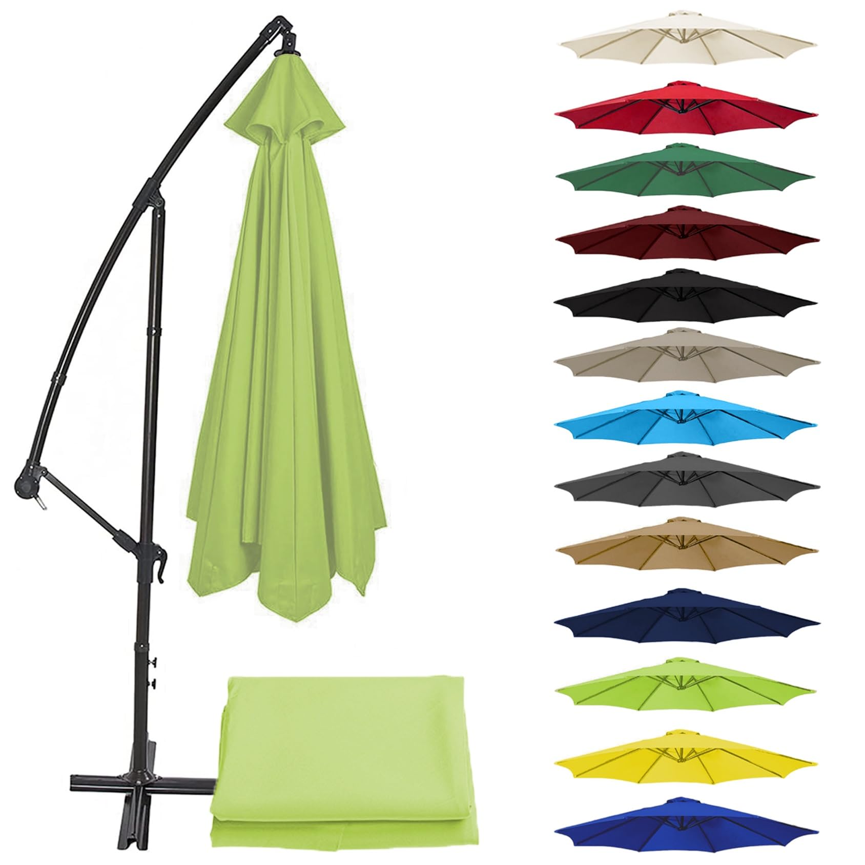 Canopy - Sun Umbrella Replacement Cloth For Outdoor Patio Table Umbrella Replacement Cover, Cantilever Parasol Top Fabric Cover Sunshade Cloth, UV 50+ Garden Parasol Replacement Canopy(Grass green,230 — image 1