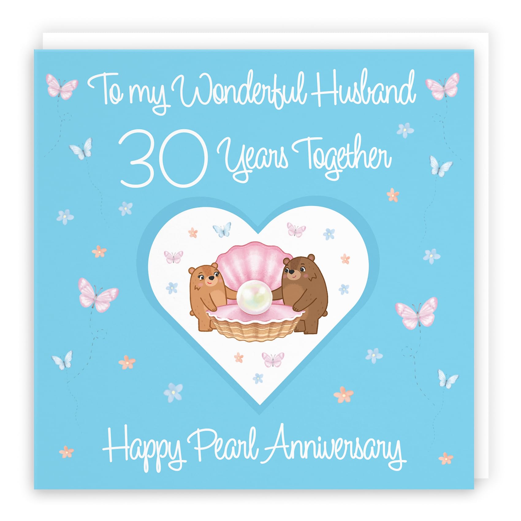 Hunts England, Husband 30th Anniversary Card, 30 Years, Pearl Anniversary, Romantic Meadows, Fun Card