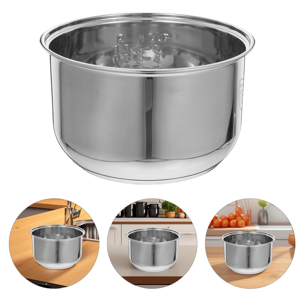 ABOOFAN Accesorios para Copa Arrocera Revestimiento Interior de Repuesto para Cocina Universal de Acero Inoxidable