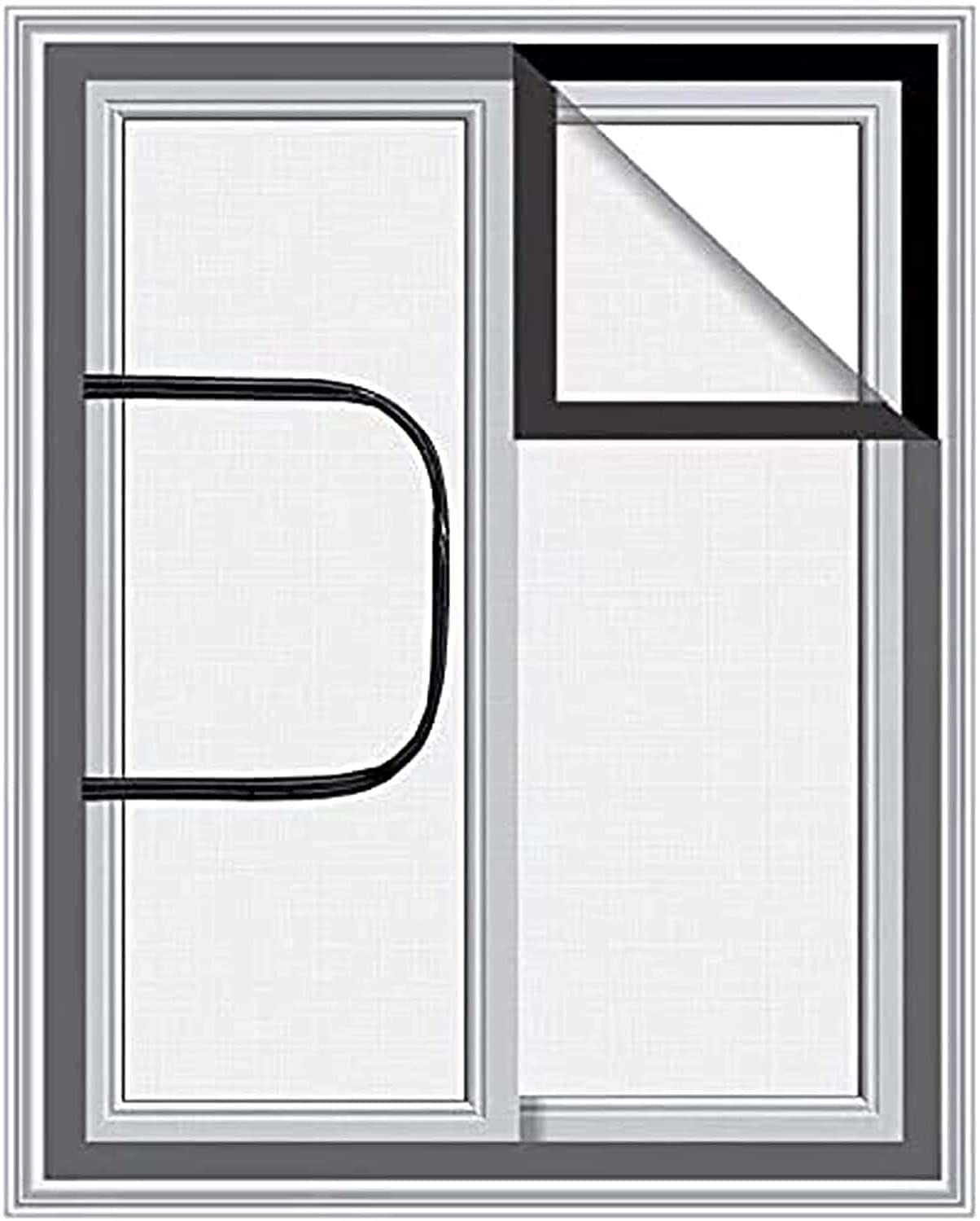 DUCHEN NEW Window Protection for Cat Protect Net Mesh with Zipper,Fly Screen Self-Adhesive Netting Anti-Mosquito Insect,Easy Fit (Custom Size, Custom Position) …