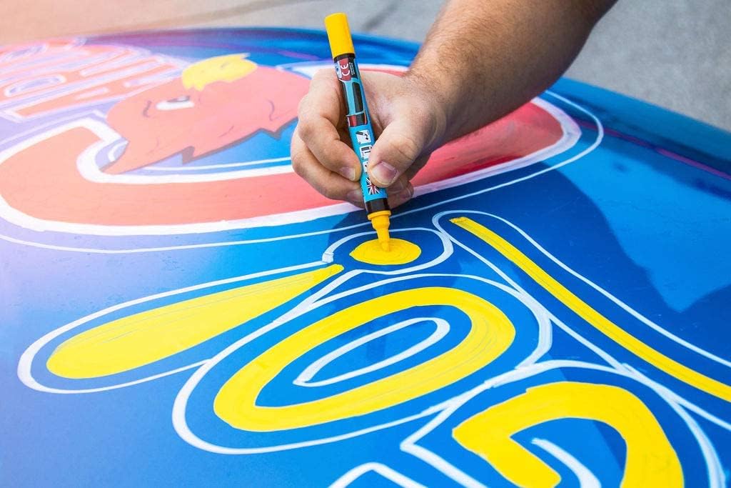 Rainbow Chalk Markers Limited Grand marqueur automatique blanc – Peinture amovible pour panneaux de carrosserie et pare-brise