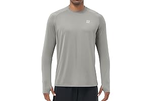 Mens Shirts - Breathable Sun-Protection Long Sleeve Top for Running, Hiking, Athletic and Outdoor Activities