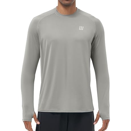 Mens Shirts - Breathable Sun-Protection Long Sleeve Top for Running, Hiking, Athletic and Outdoor Activities