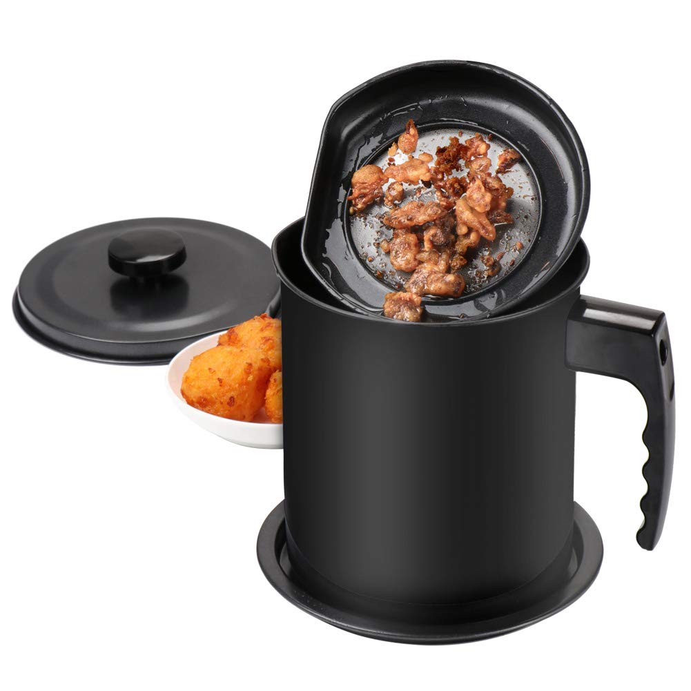 Buy Ourokhome Bacon Grease Container Strainer 6.7 cup/ 1.6L Kitchen Oil Can for Used Cooking