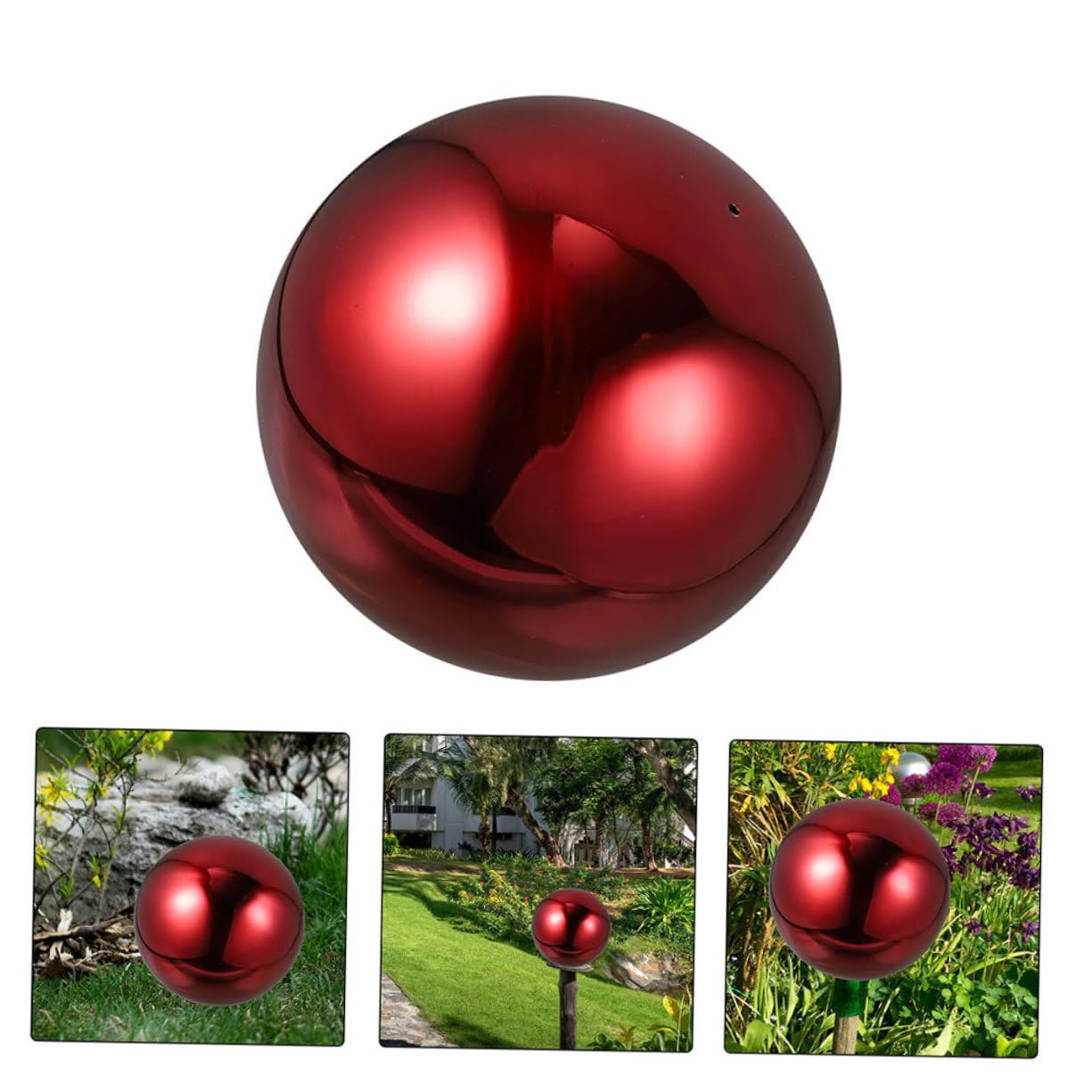 ibasenice Stainless Steel Gazing Globe Polished Mirror Ball for Garden Decor Reflective Outdoor Sphere for Lawn and Patio Shatterproof Metal Ball for Photography and Contemporary