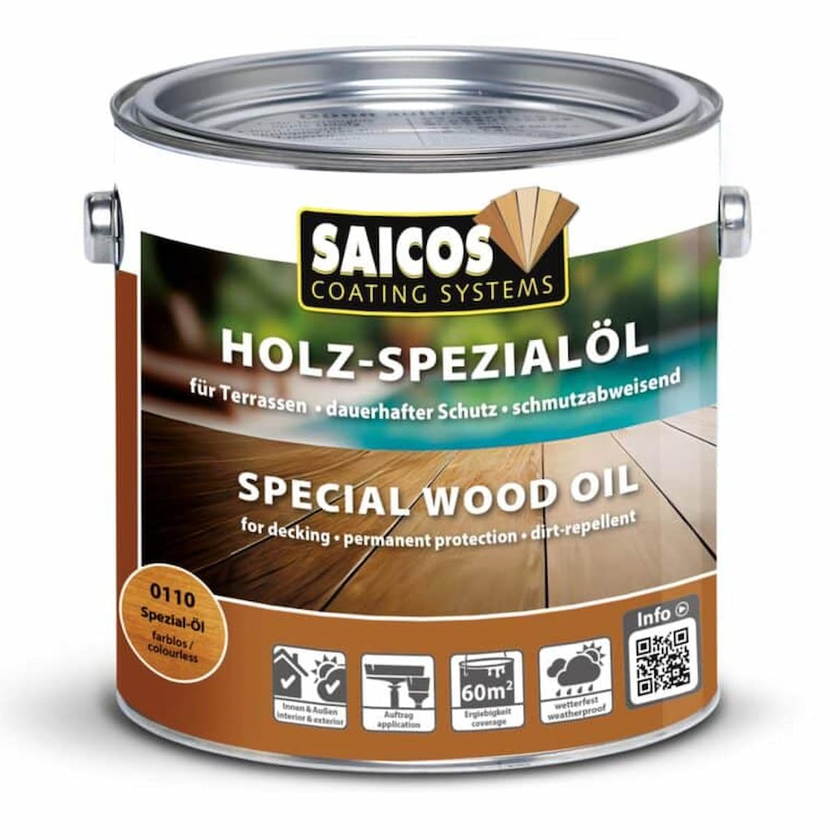 Saicos Special Wood Oil 0110 200 Colourless 2,5 Liter farblos 0110