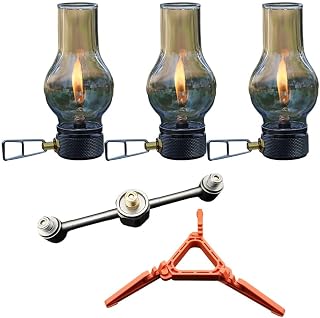 Farol de gas iluminado para camping, para lámpara duradera de cobre y cristal, luz portátil para senderismo al aire libre para caja de almacenamiento incluida