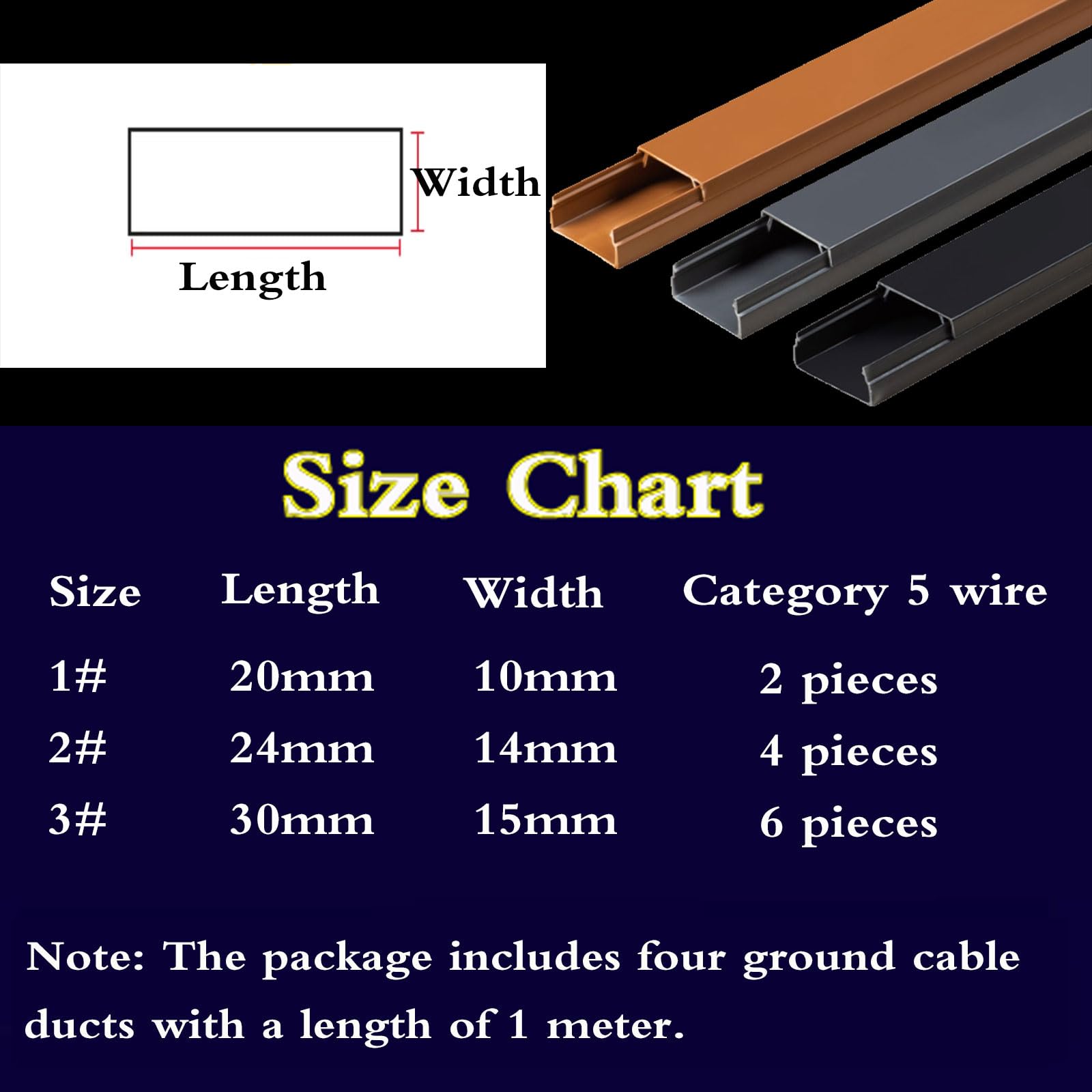 PVC Goulotte Passe Cable Sol,Goulotte de câbles carrée,Cache Cable Sol Autocollante,Passe Cable Sol,Flexible,Évitez Les Risques,pour Bureau,Maison,usines,garages