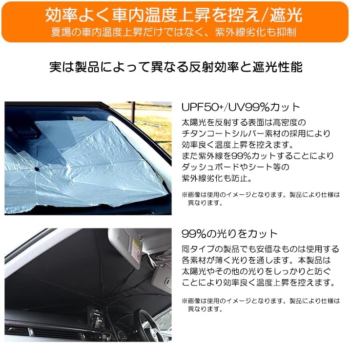 100系/HDJ1011K/UZJ100W 前期/中期/後期 サンシェード/日よけ 傘型車用 【カースタイリングウィンドウサンレインバ】 汎用タイプ