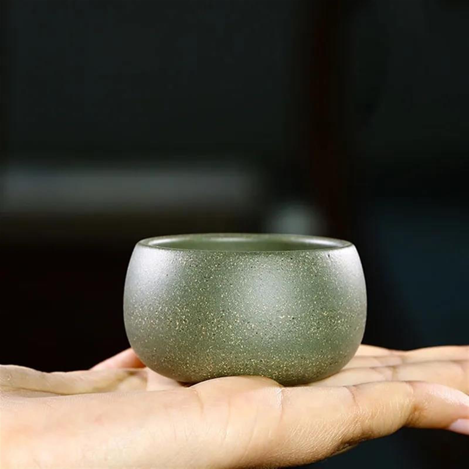 Juego de té de la tarde, juego de té de kung fu, juego de té chino, juego de té de la tarde de 2 piezas/juego, tazón de té de barro verde de mineral crudo morado Yixing, taza de té maestra, accesori