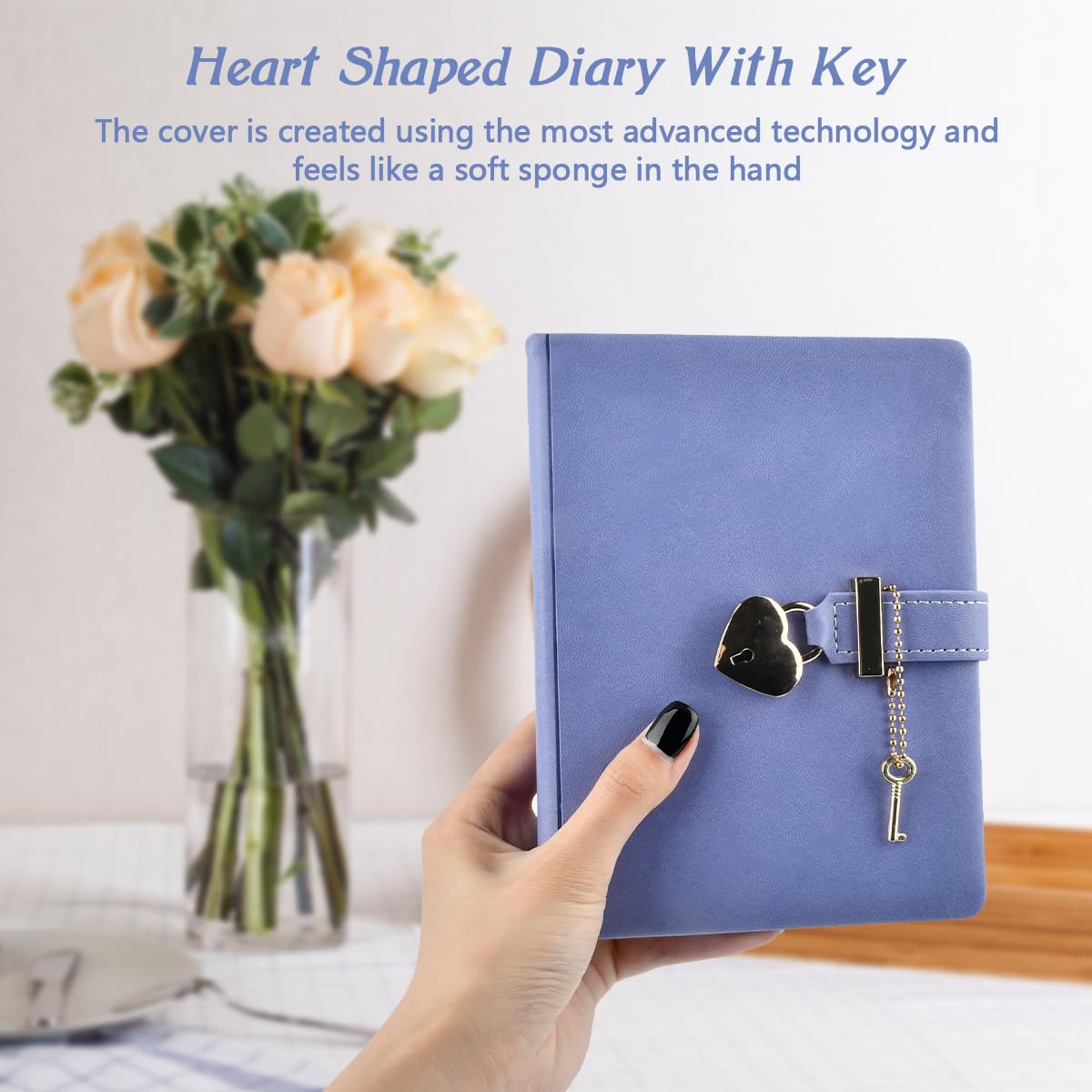 Diary with Lock and Key, Heart Shaped Lock Notebook with Lock, Secret Diary for Girls Lockable Notebook, Girls Diary - Image 4