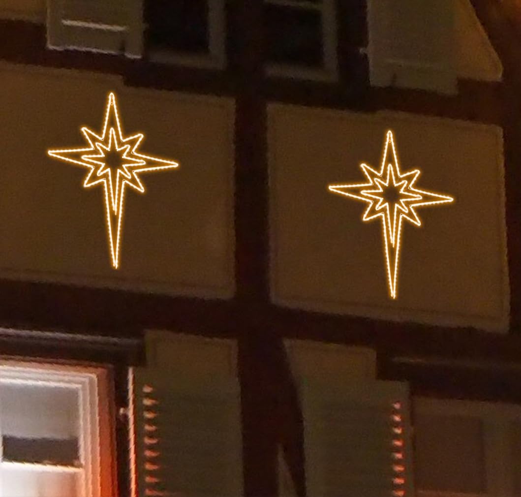 [Grande 43 x 32 pulgadas] 216 LED superbrillantes con diseño de estrella de Belén, decoración de Navidad al aire libre con 11 funciones y temporizador, impermeable para exteriores, hogar