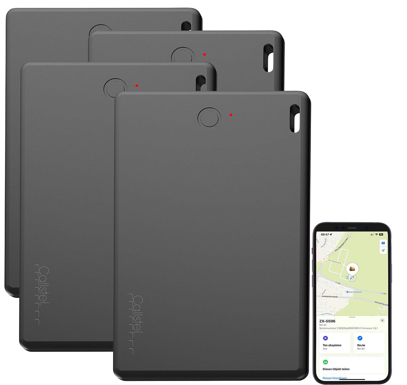 4 traceurs localiseurs d'objets et de clés rechargeables SGF-50 [Callstel]