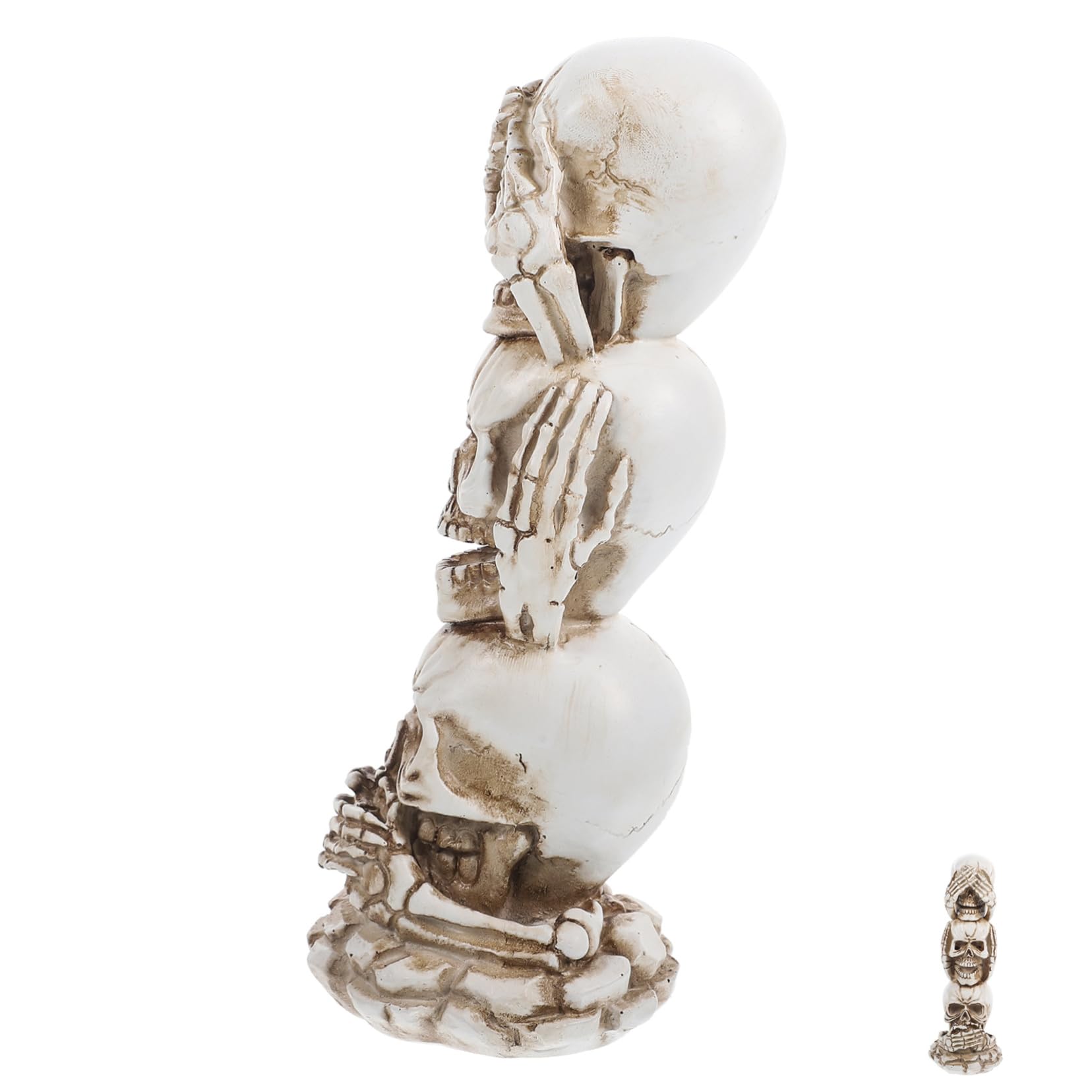 3 Piezas de Calaveras de Resina para decoración de Halloween, Adorno de Cabeza de Calavera, decoración para casa embrujada, Accesorio para Fiestas
