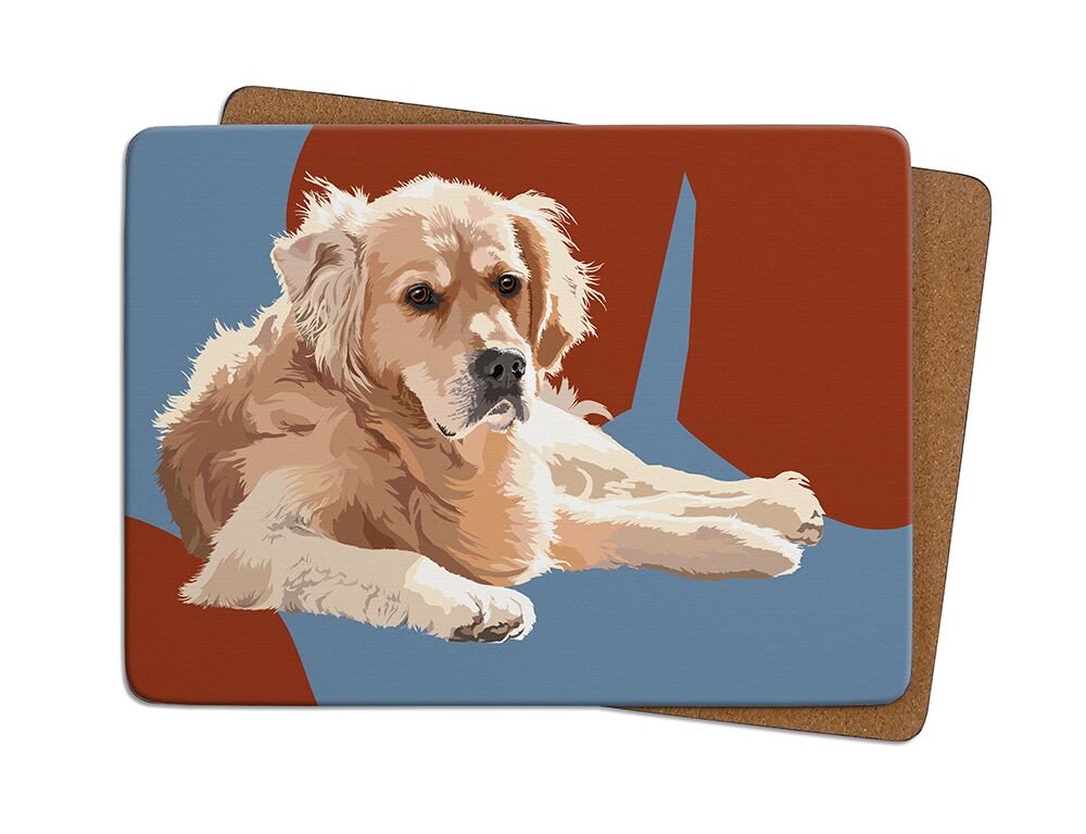Leslie Gerry Gold En Retriever Table Mat By - Placemat