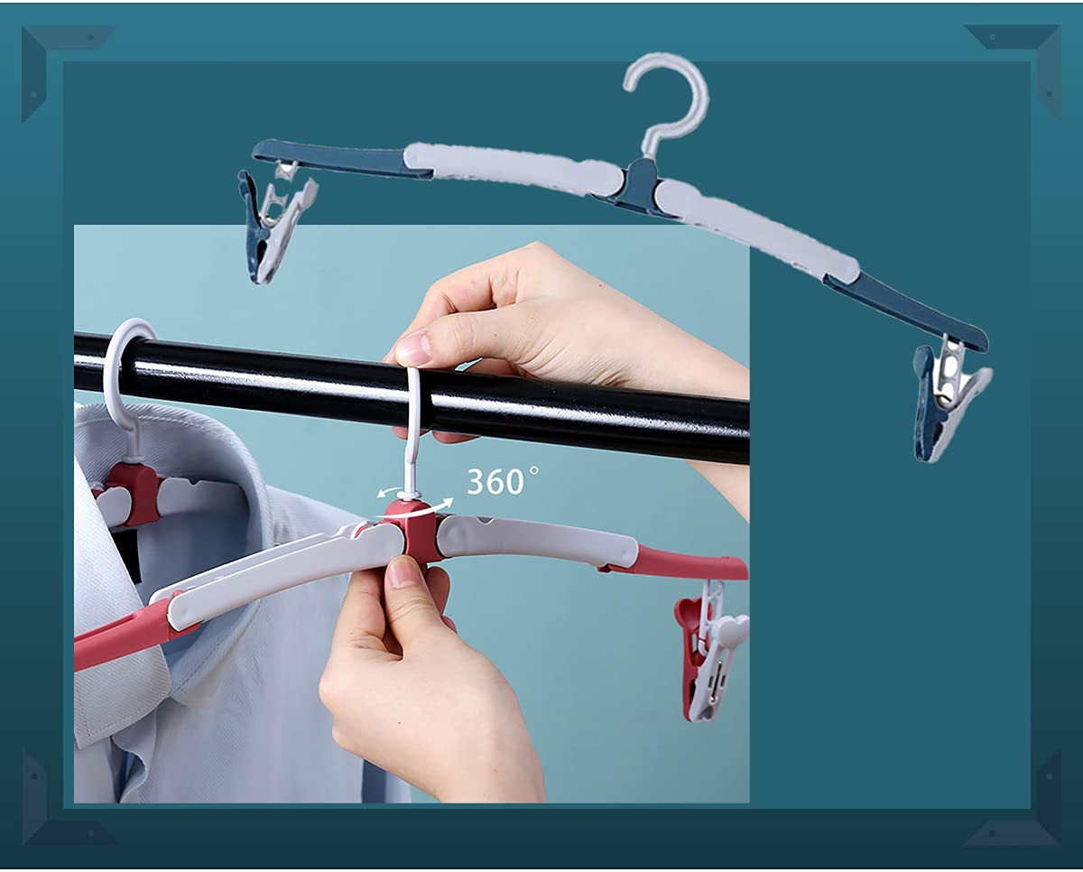 6 Appendiabiti Da Viaggio Pieghevoli - Rotazione 360&deg;, Antiscivolo, Salvaspazio, Per Valigia E Casa