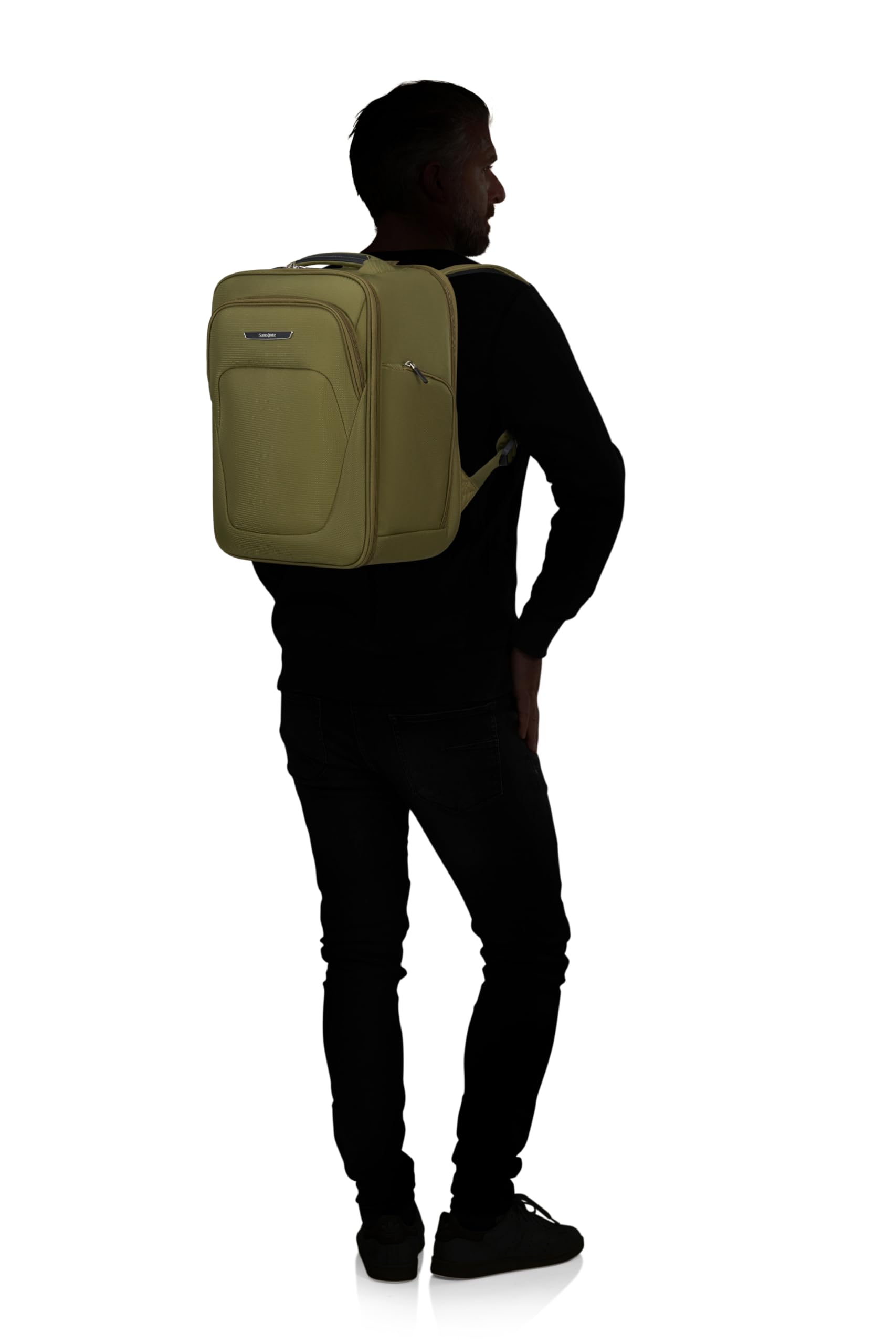 Samsonite Spark SNG Eco - Mochila de Cabina 40x30x20 cm - Equipaje de Mano para Ryanair, Wizz Air & Vueling, Bolsa Bajo Asiento con Compartimento Portátil 15.6", 26 L, 0.80 KG, Verde (Olive)