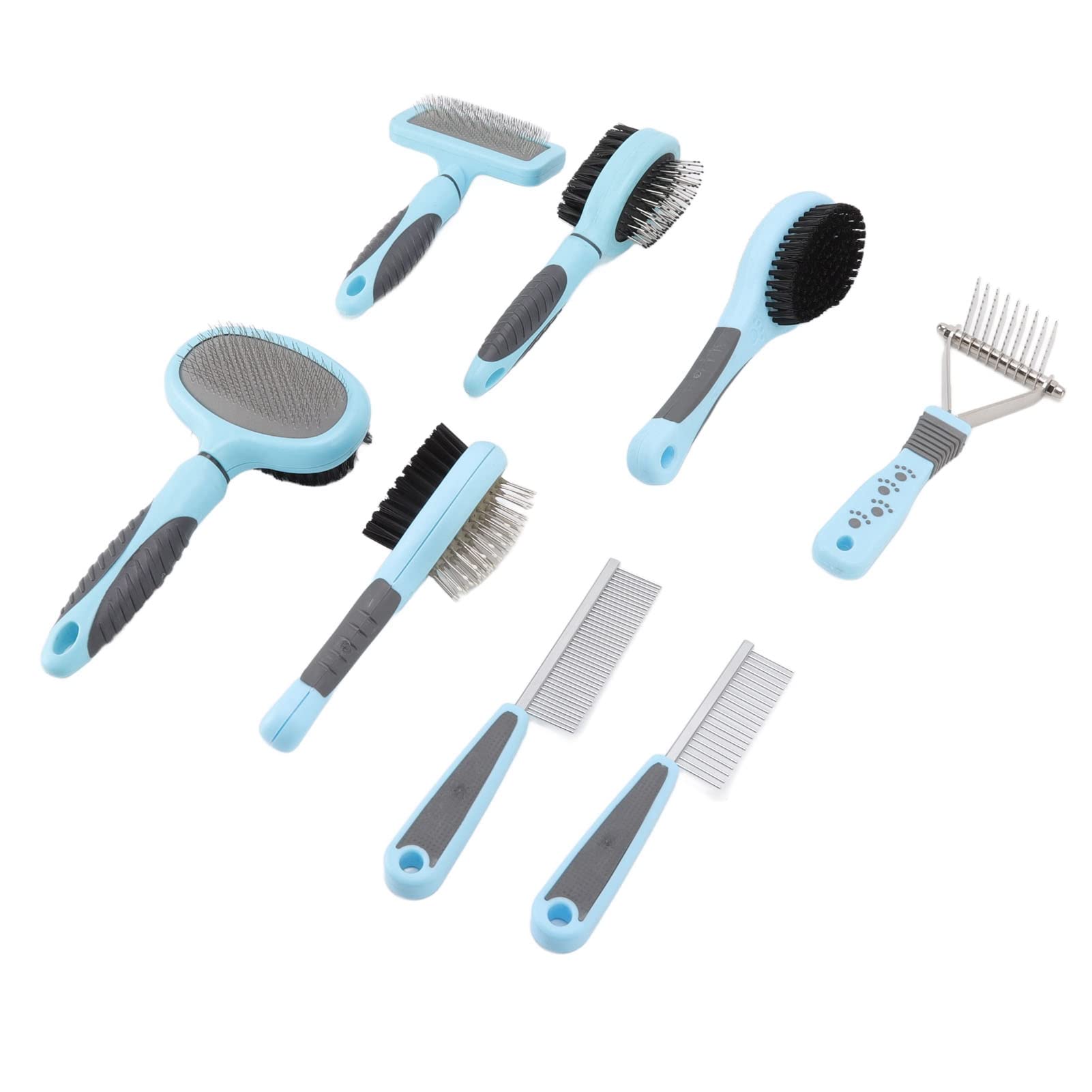 Set spazzola per cani 8 in 1 Multifunzione Deshedding Nodi aperti Kit spazzola per capelli per gatti Gatti Cani Animali domestici a pelo lungo