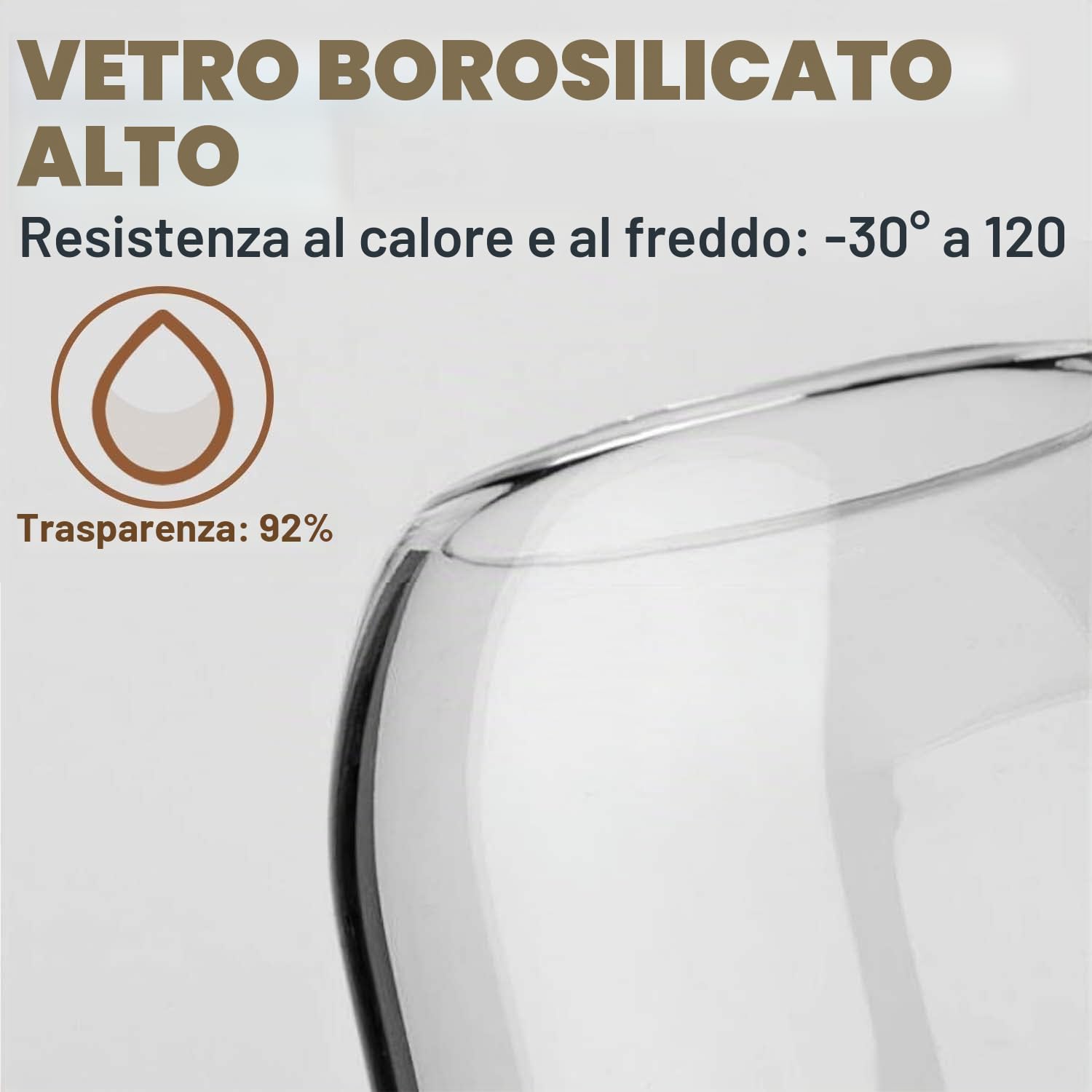 Barattoli di vetro ermetico borosilicato, con tappo in sughero, per spezie, zucchero, caffè, biscotti, caramelle (550 ml/19oz)