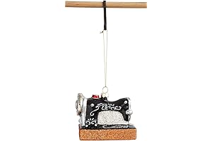 3-Inch Glass Sewing Machine Ornament Accent