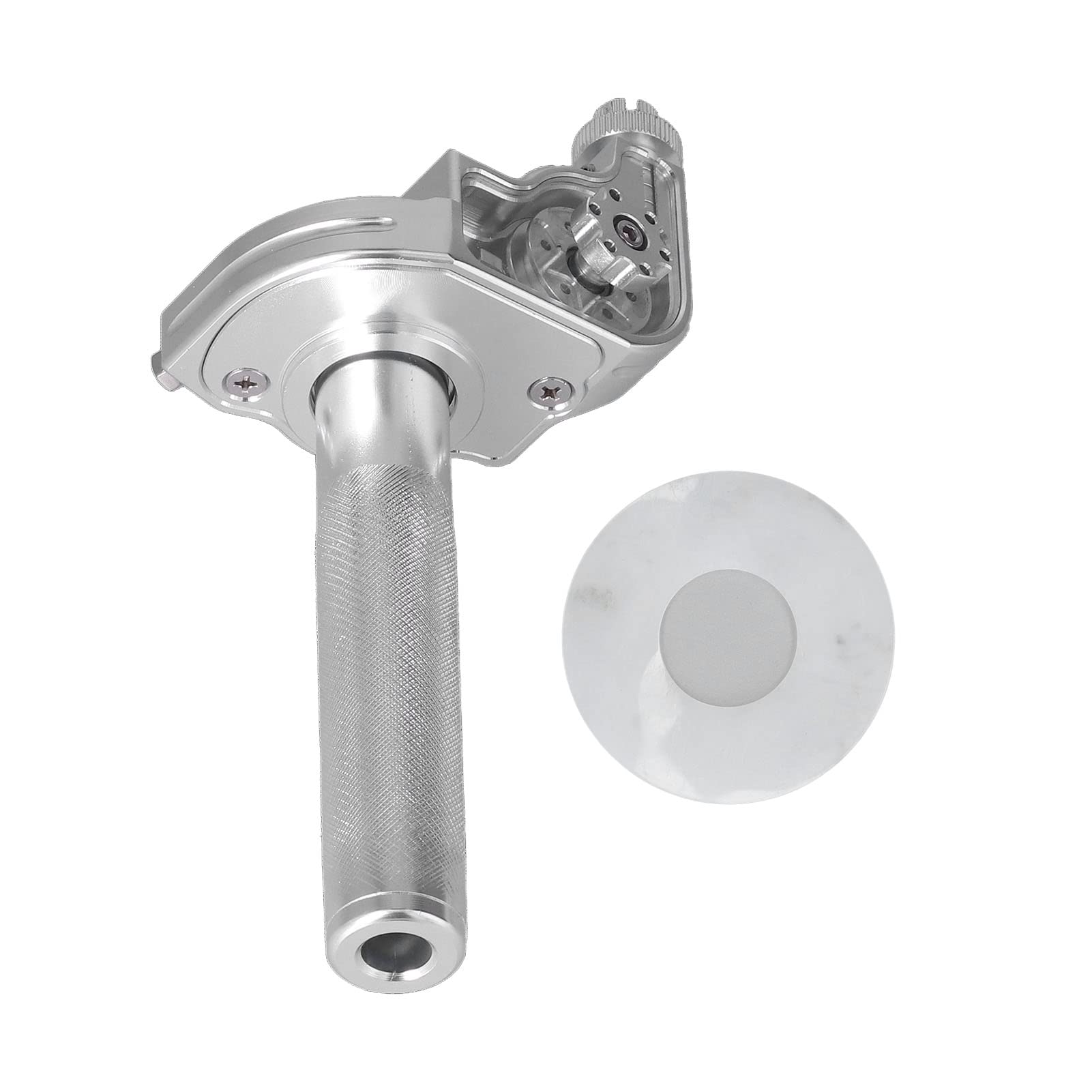 KIMISS 22mm / 0,87 Pulgadas Puños del Acelerador Manillar de la Motocicleta CNC Empuñaduras de Mano de Aluminio Reemplazo del Tubo del Acelerador para CRF(Plata)