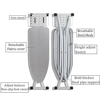 Iron Board Full Size, 48.4 X 12.2IN with Iron Stand Easy