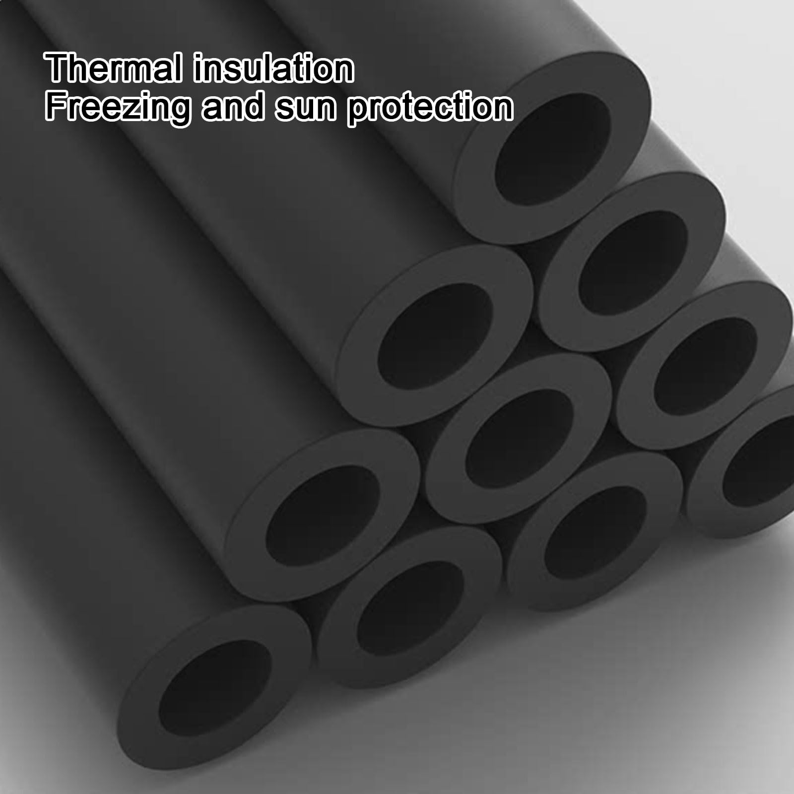 Tubo de Aislamiento de Tuberías Tubería Aislante de Caucho y Plástico de Alta Densidad Ignífuga y Retardante de Llama Alta Tenacidad y Resistencia a La Tracción(ID 4-1/2" x T 2" x L 3.3ft)