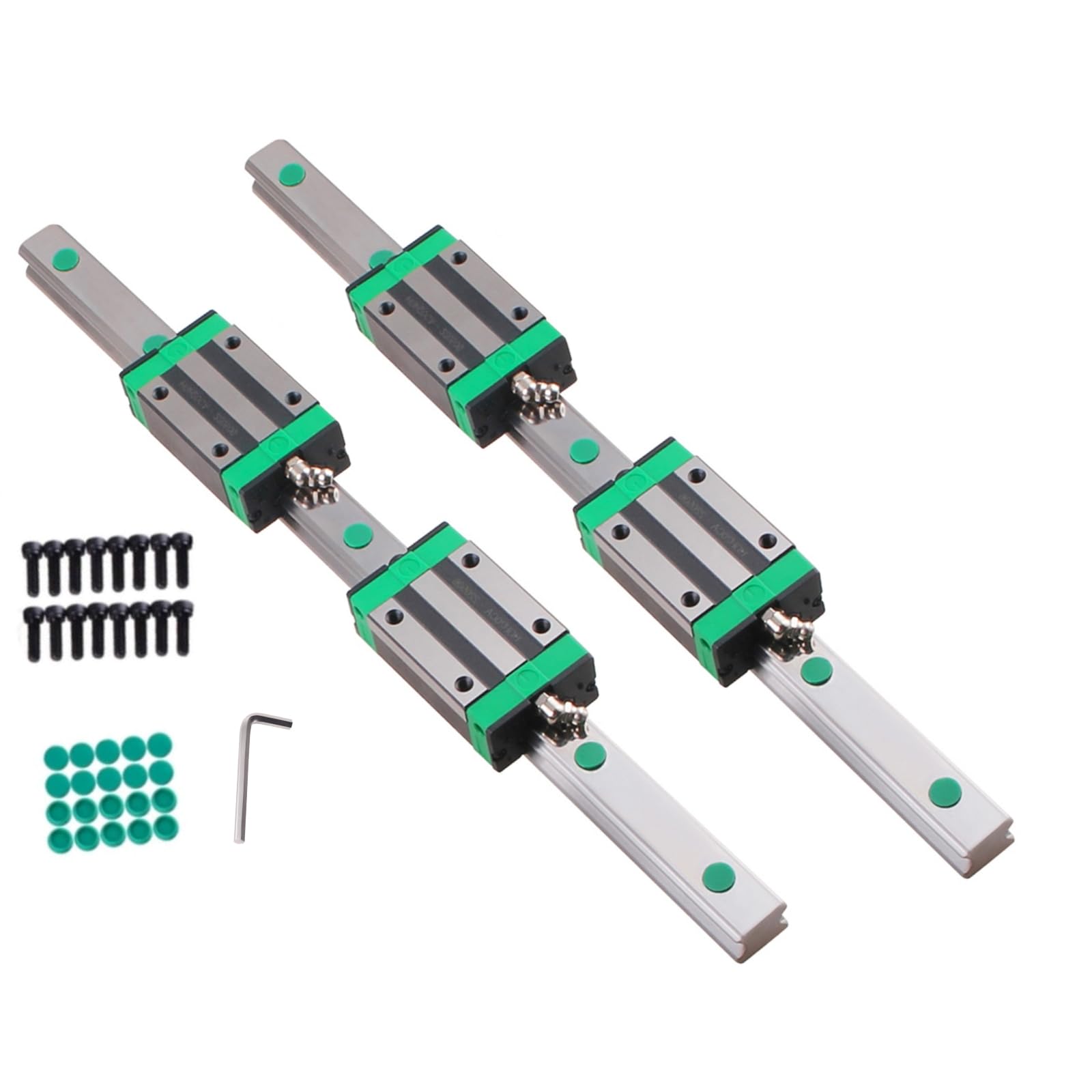 HGR15 - Binario lineare da 1500 mm, 2 guide lineari con 4 blocchi di scorrimento HGH15CA da 15 mm, set di scorrimento lineare per stampanti 3D fai da te e macchine CNC