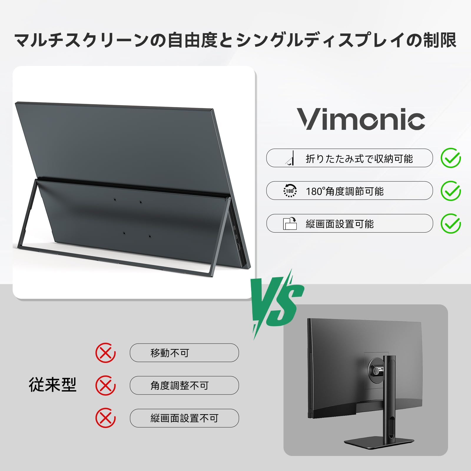 Amazon.co.jp: モバイルモニター23.8インチ QLED モバイルディスプレイ