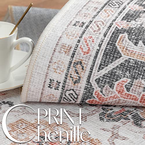 TOPICK Rug 90x150cm Entrance Door mat Vintage Taupe Grey Washable Rug Non Slip Lightweight Carept for Living Room Bedroom Bathroom - Image 3