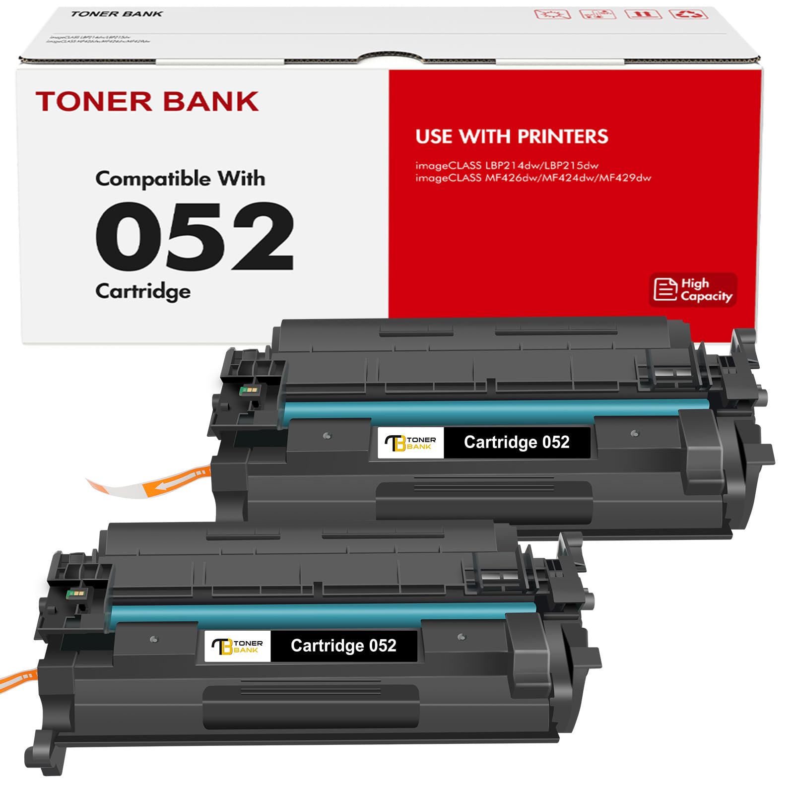 052 Black Toner Cartridge 2-Pack: Compatible Replacement for Canon 052 052H Toner Cartridge High Yield CRG052 for Canon imageCLASS MF426dw MF424dw