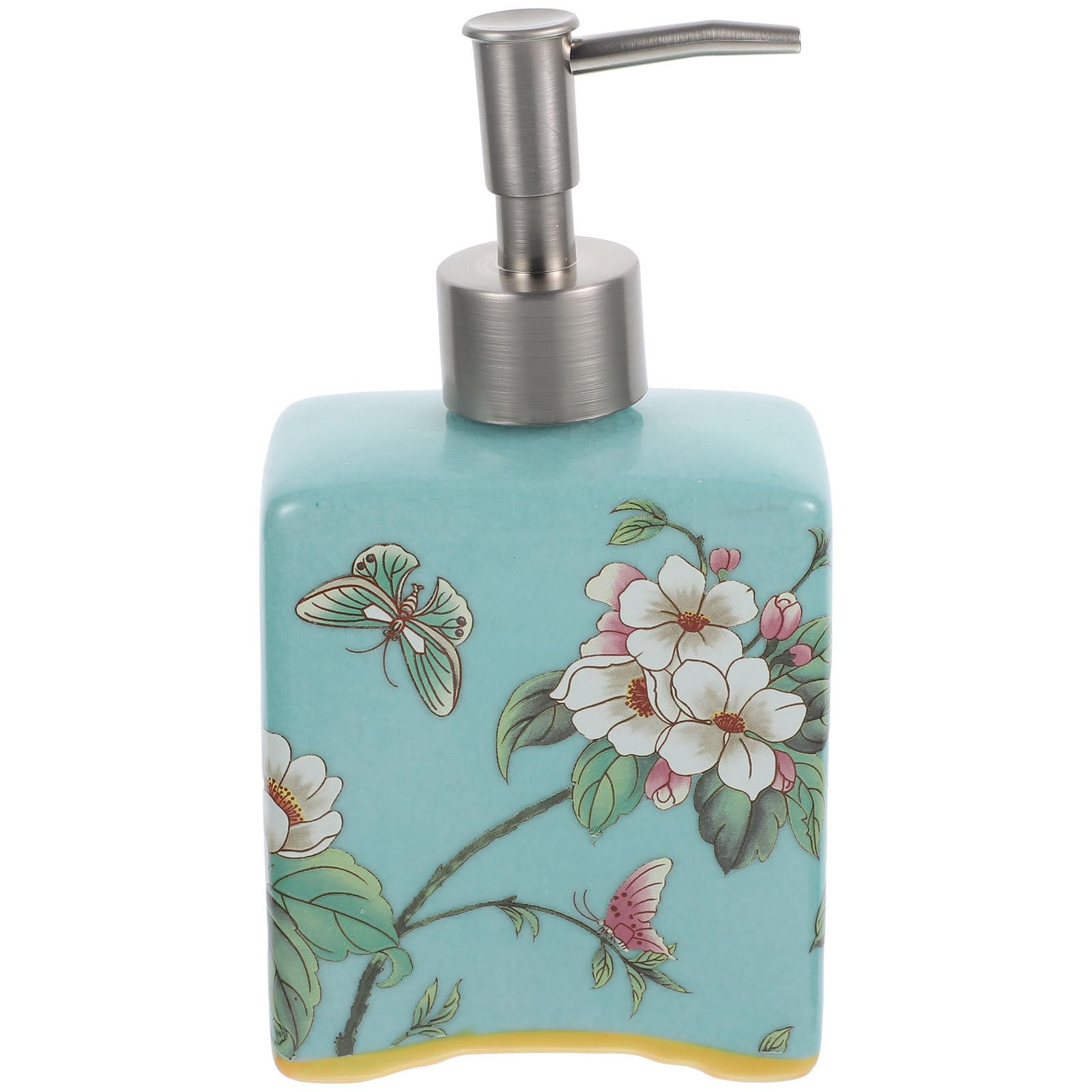 VICASKY Dispensador de Jabón Recargable de Cerámica y Acero Inoxidable de 410ml para Baño y Hotel con Función de Dispensar Jabón y Loción Corporal