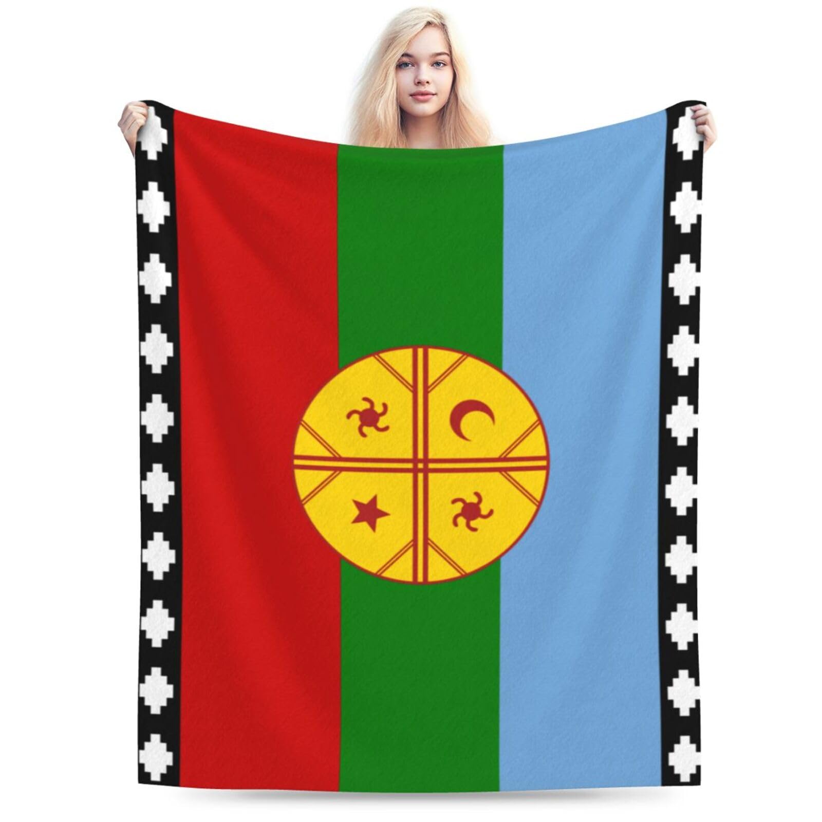Kwqdozf As Pic Flag Of The Mapuches Throw Blanket For Couch 80"X60" Soft Warm Cozy Sofa Chair Bed Home Decor Blanket Flannel Throw Blankets