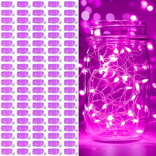 Guirlande lumineuse rose pour mariage et fête | 100 mini lumières à piles