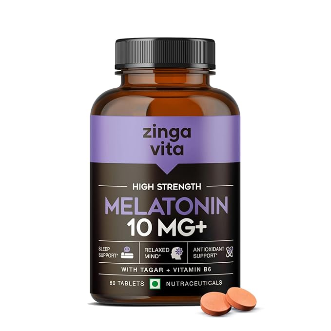 Zingavita Plant Based Melatonin 10mg Tablets (60 Count) With Tagar