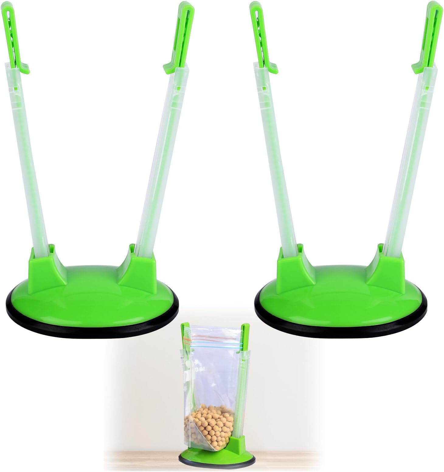 3 Pcs Baggy Rack, Food Bag Holder Stand, Reusable Freezer Bag Racks Holders Adjustable Food