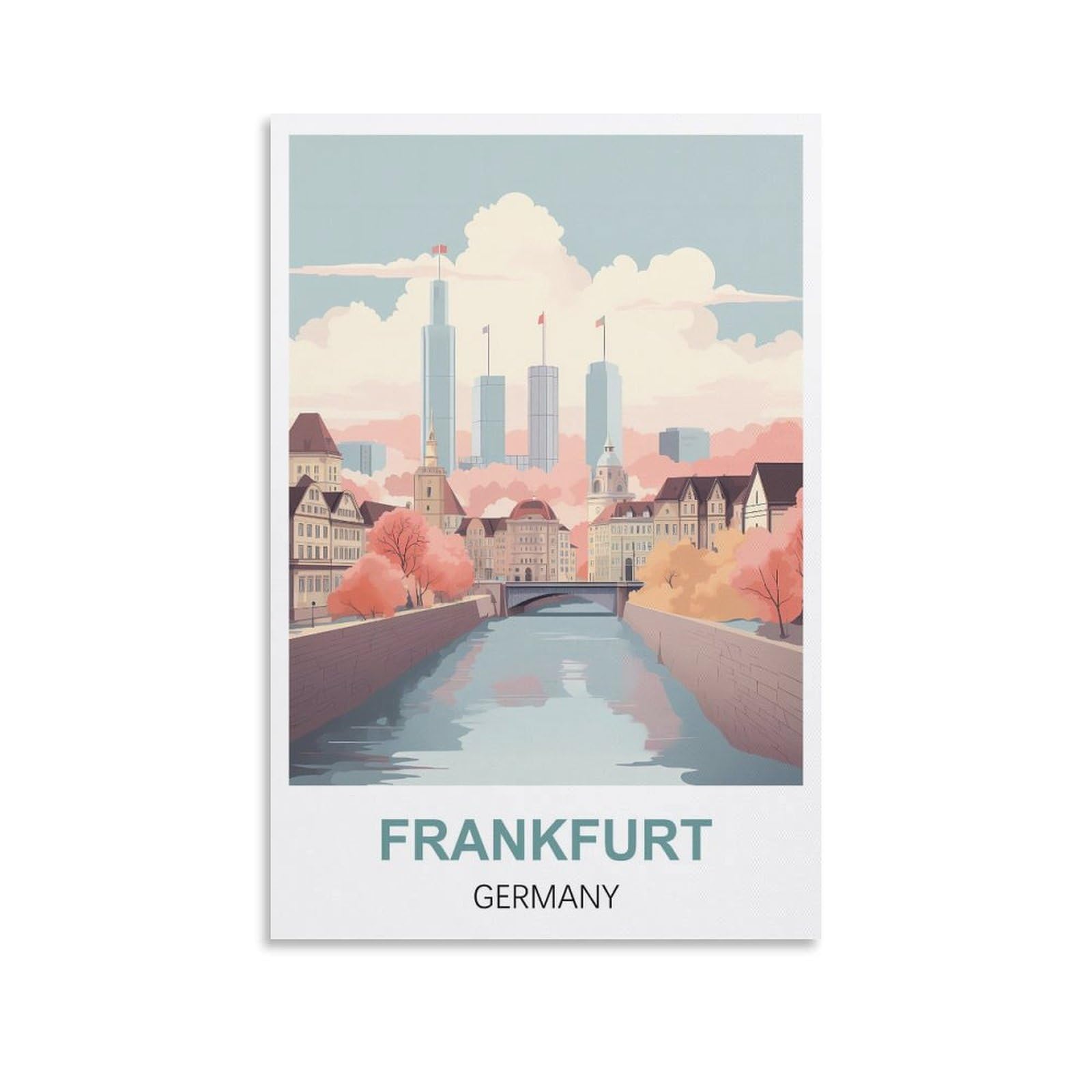 EZMLFA 5D Diamond Painting Kits for Adults,Frankfurt Germany,Diamond Painting,Landscape Gem Art Kits Adult and Crafts Home Decor 50x60cm