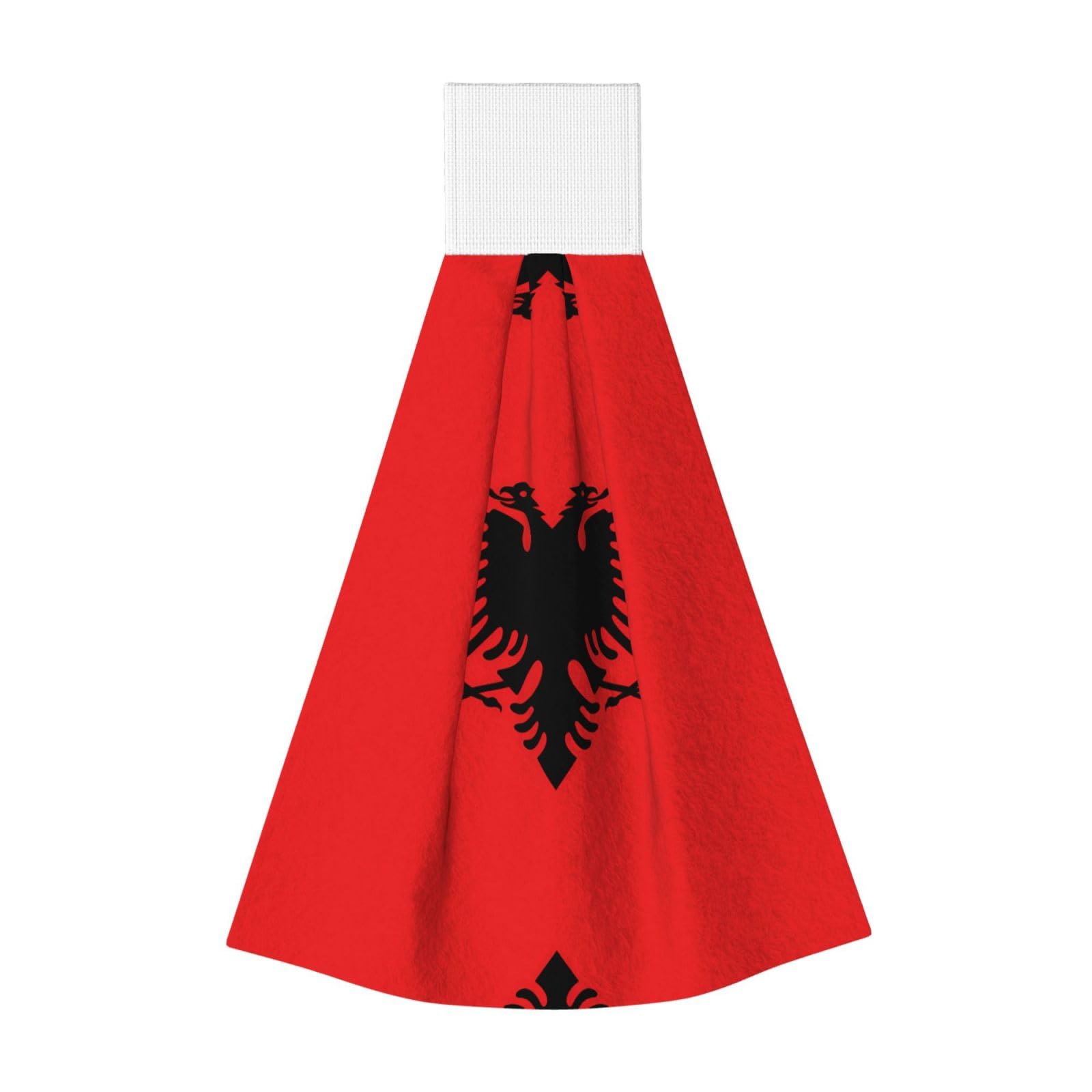 ZQYTGFDC Albanian flag Highly Absorbent Dish Towels Soft Coral Fleece Wipe