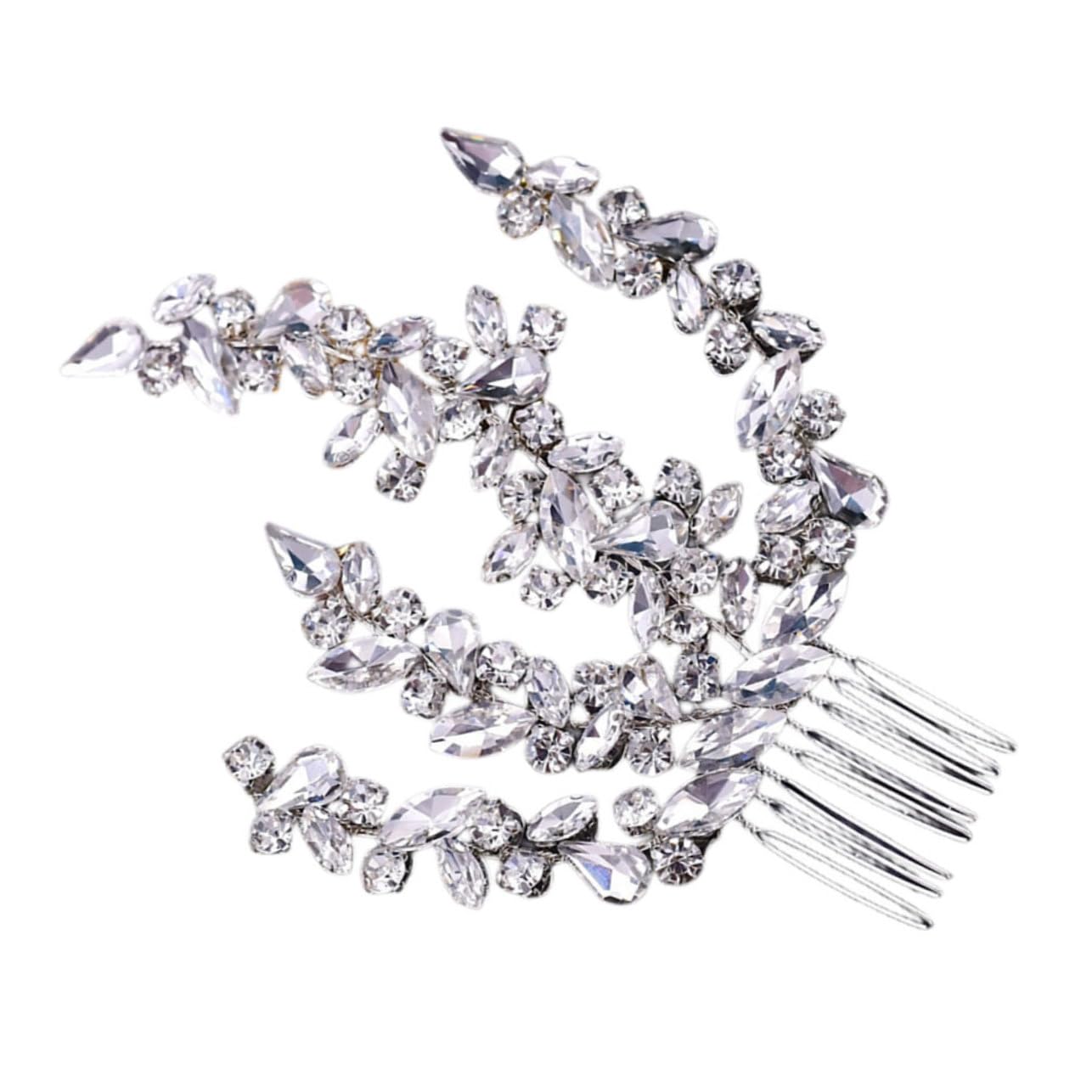NOLITOY Rhinestone Floral Hair Combs Decorative Hair Accessories for Women and Girls for Weddings and Special Occasions Flexible and Comfortable Fit