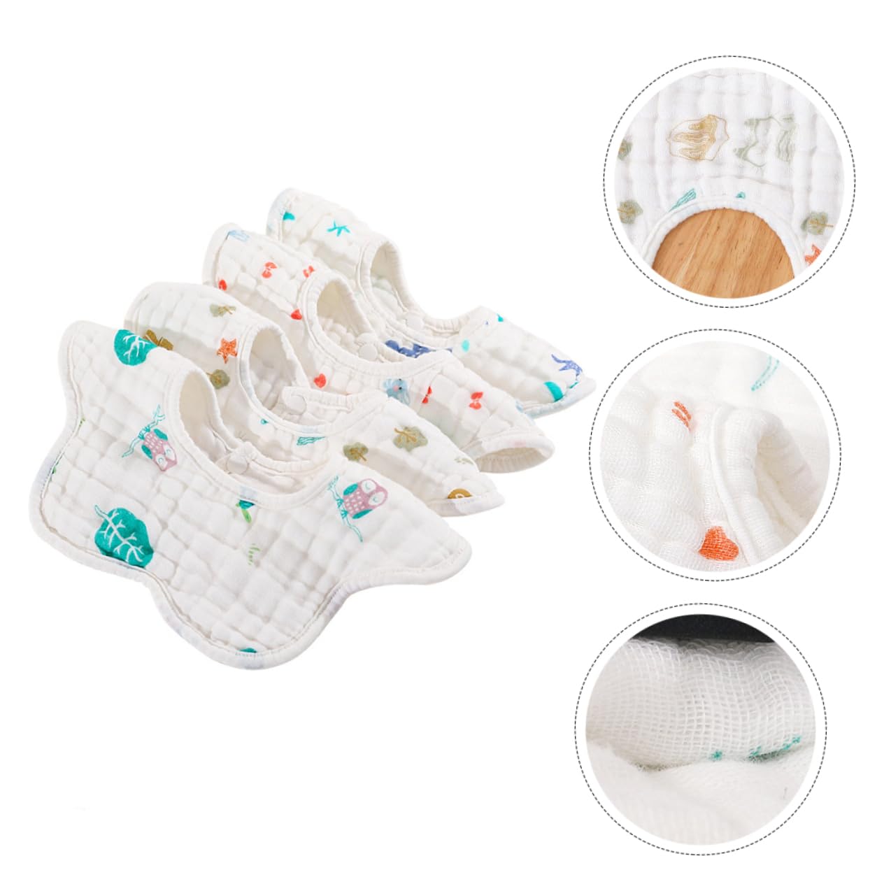 Abaodam 12pezzi Bavaglini Per Saliva Towel Cartoon Assorbente Morbidi e Traspiranti Per Bebè Design Casual Per e