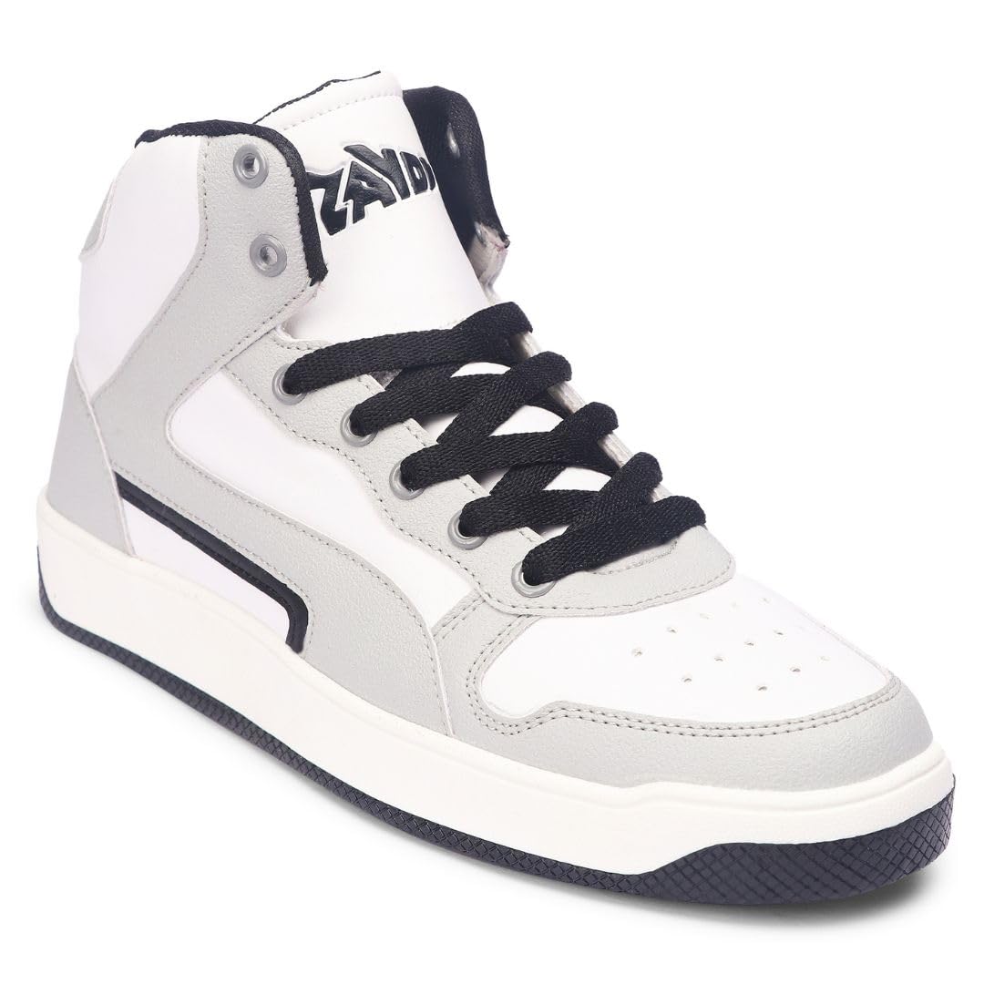 Zaydn Galaxy Light Grey Sneaker for Men (7 UK) | Soft Cushioned Insole & Lightweight | Stylish Lace-Up Shoes with Casual Outfits | Trendy Sneakers | Shoes for Men | High Top Sneaker Shoes (B0D6KQ7QVC) Amazon Price History, Amazon Price Tracker