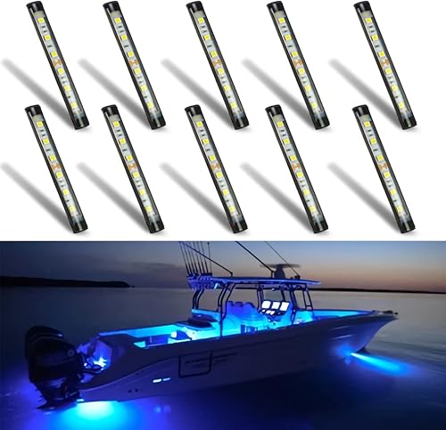 Boaton Luces LED para pesca nocturna marina, luces interiores de cortesía para barco, sin necesidad de perforar, azul