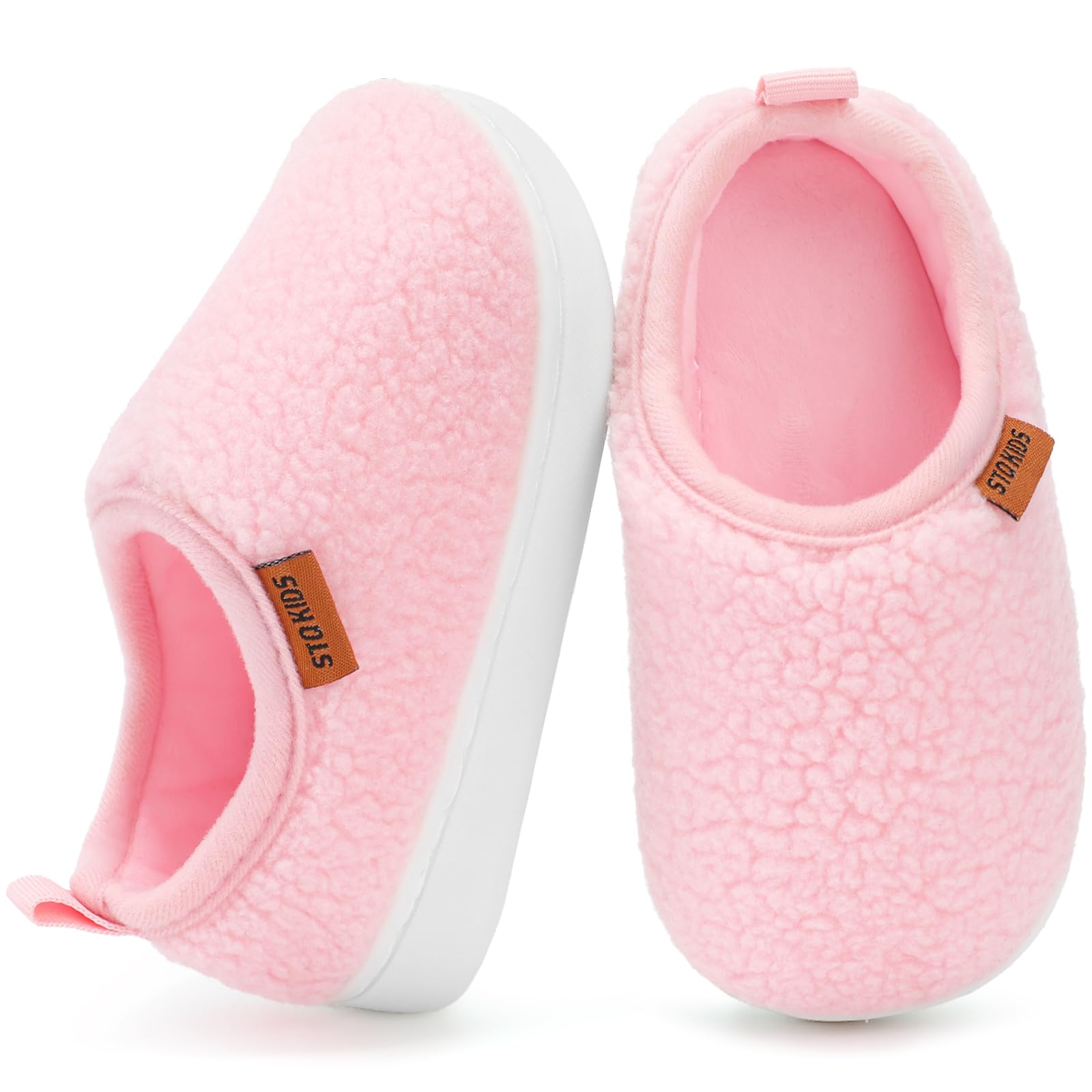 STQ KIDS Toddler Slippers Boys Girls Slip on Winter House Shoes