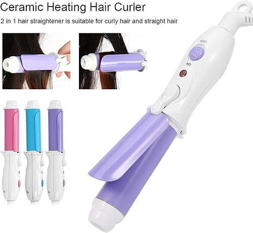 Miniatura 8 de Mini Bang Rizadores para niños, rizadores de turmalina de cerámica, rizadores de ondas de cabello calentadores UE #púrpura